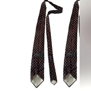 Christian Dior Brown Silk Polka Dot Tie- Saks Fifth Ave- Vintage - EVC